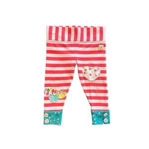 Wildflowers scrapbook patchy striped heart patch leggings size 12 months